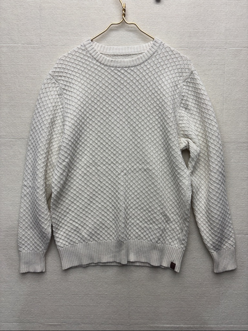 The Normal Brand Men's Cream Textured Crewneck Sweater